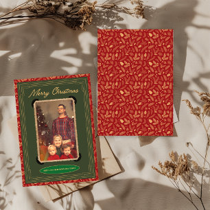 Red Green Vintage Photo Christmas Card