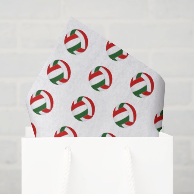 red green volleyballs pattern tissue paper (Gift Bag)