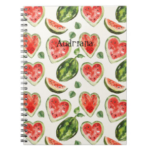 Red Green Watermelon Hearts Notebook