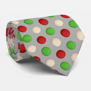 Red Green White Black Polka Dot Tie