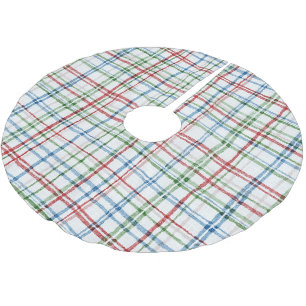 Red Green White Blue Stripes Brushed Polyester Tree Skirt
