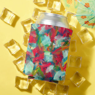 Red Green White Blue Yellow Abstraction Can Cooler