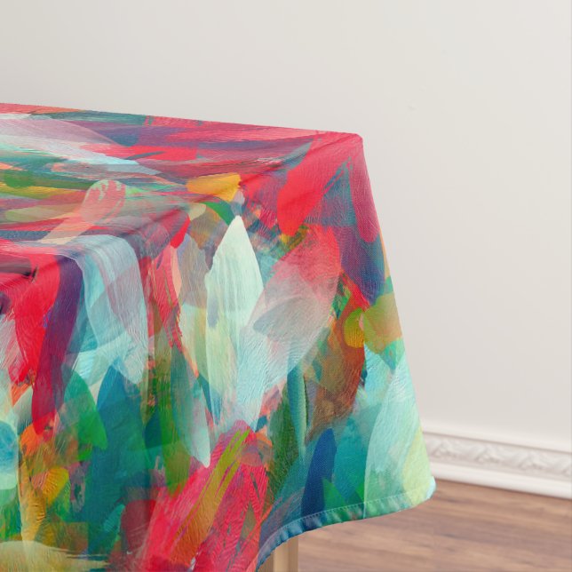 Red Green White Blue Yellow Abstraction Tablecloth (In Situ)