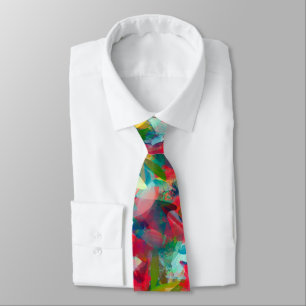Red Green White Blue Yellow Abstraction Tie