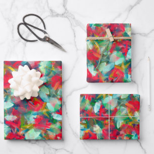 Red Green White Blue Yellow Abstraction Wrapping Paper Sheet