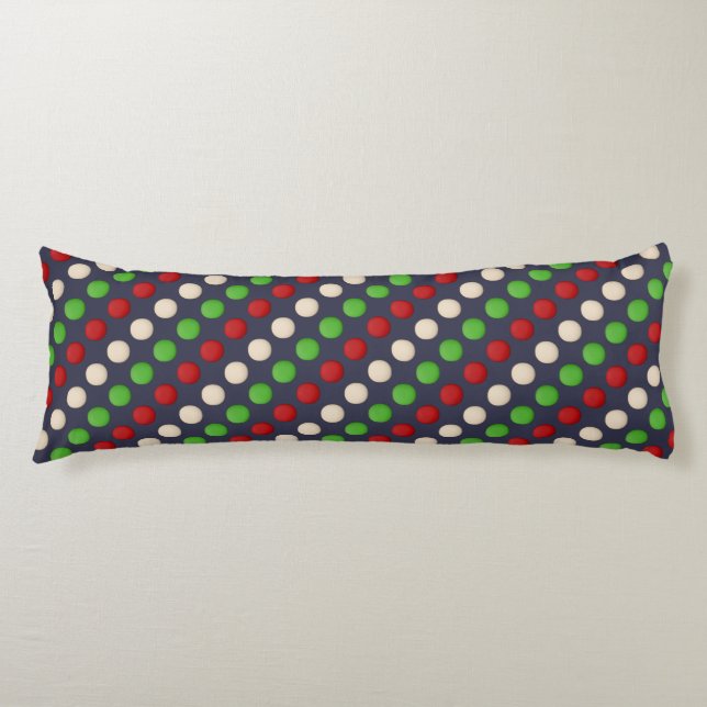 Red Green White Dots Body Cushion (Front)