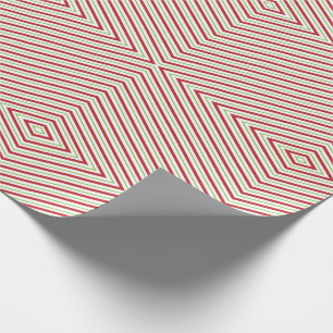 Red Green White Mirror Pattern Retro Christmas Wrapping Paper