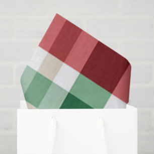 Red Green White Plaid Cheerful Rustic Homestyle Tissue Paper