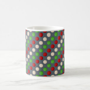 Red Green White Polka Dot Coffee Mug