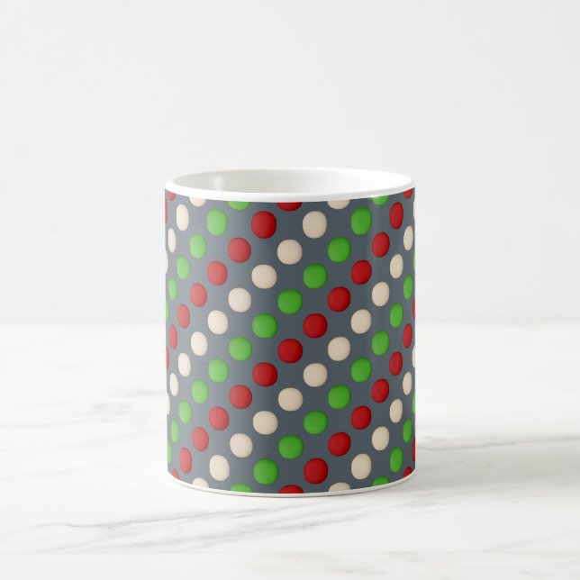 Red Green White Polka Dot Coffee Mug (Center)