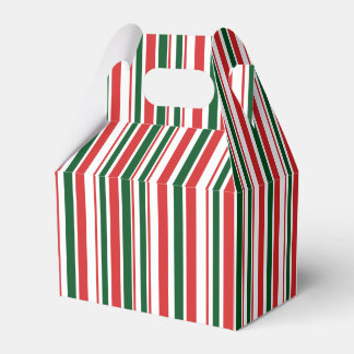 Red Green White Thin Striped Favour Box