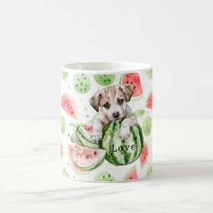 Red Green White Watermelons Dog   Coffee Mug