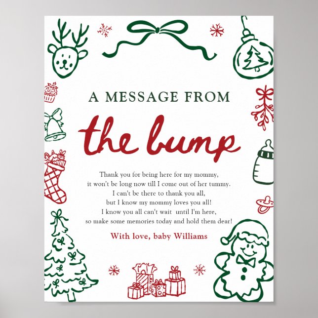 Red Green Winter A Message From The Bump Sign (Front)