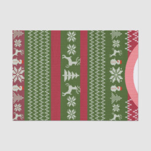 Red Green Winter Christmas Holiday Sweater Custom Tissue Paper