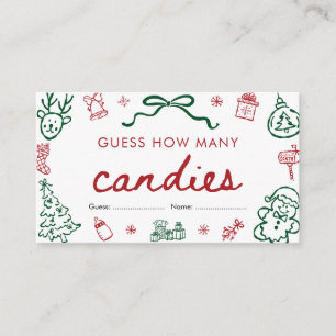 Red Green Winter Guess How Many Candies Game Enclosure Card