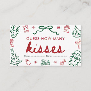 Red Green Winter Guess How Many Kisses Game Enclosure Card
