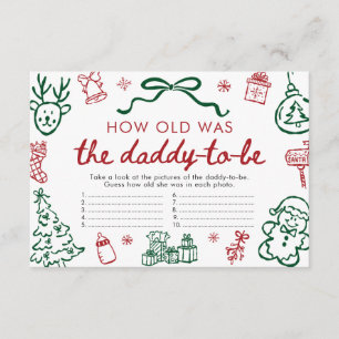 Red Green Winter How Old Was Daddy Baby Shower Enclosure Card