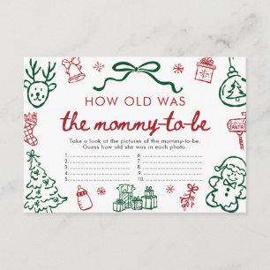 Red Green Winter How Old Was Mummy Baby Shower Enclosure Card
