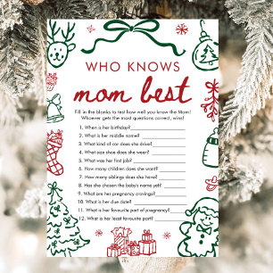 Red Green Winter Who Knows Mum Best Baby Shower Invitation