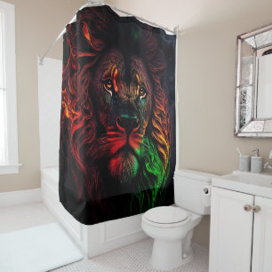 Red Green Yellow Lion 01 Shower Curtain