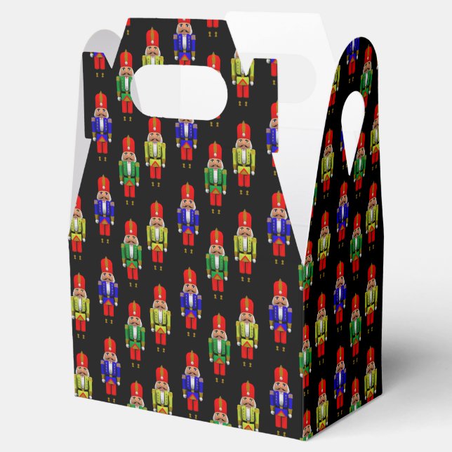 Red Green Yellow Nutcracker Tiled Pattern Favour Box (Opened)