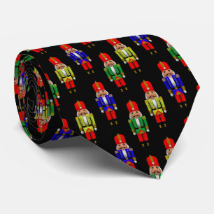 Red Green Yellow Nutcracker Tiled Pattern Tie