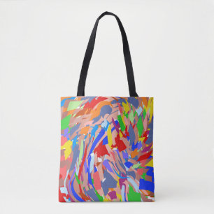 Red Green Yellow Rose Gold Abstract Design Tote Bag