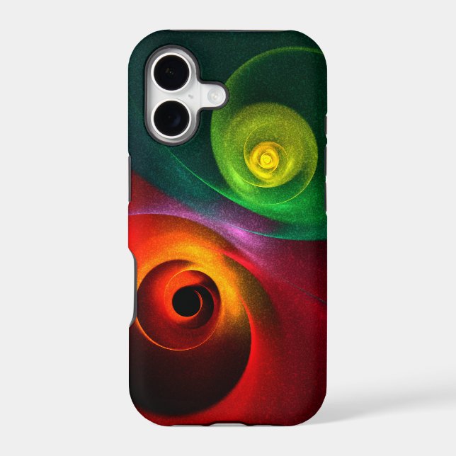 Red Green Yin Yang Modern Abstract Art Pattern #20 (Back)