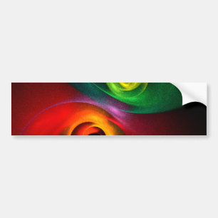 Red Green Yin Yang Modern Abstract Art Pattern #20 Bumper Sticker