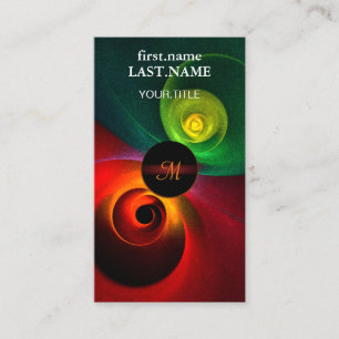 Red Green Yin Yang Modern Abstract Art Pattern #20 Business Card