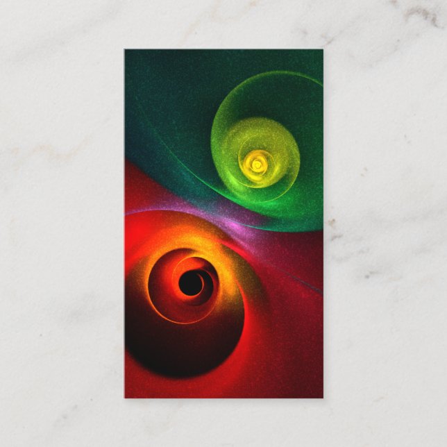 Red Green Yin Yang Modern Abstract Art Pattern #20 Business Card (Front)