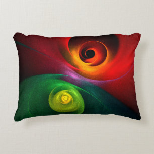 Red Green Yin Yang Modern Abstract Art Pattern #20 Decorative Cushion