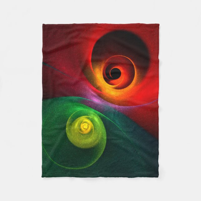 Red Green Yin Yang Modern Abstract Art Pattern #20 Fleece Blanket (Front)