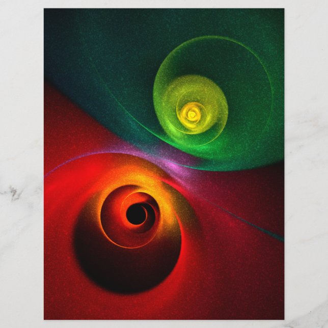Red Green Yin Yang Modern Abstract Art Pattern #20 Flyer (Front)