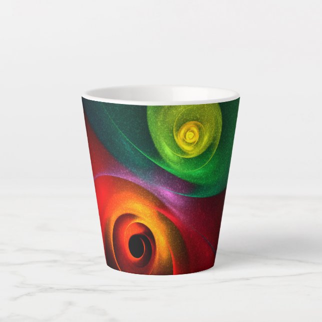 Red Green Yin Yang Modern Abstract Art Pattern #20 Latte Mug (Front)