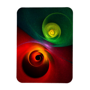 Red Green Yin Yang Modern Abstract Art Pattern #20 Magnet