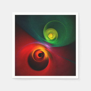 Red Green Yin Yang Modern Abstract Art Pattern #20 Napkin