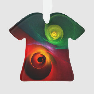 Red Green Yin Yang Modern Abstract Art Pattern #20 Ornament