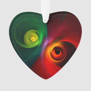 Red Green Yin Yang Modern Abstract Art Pattern #20 Ornament