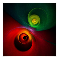Red Green Yin Yang Modern Abstract Art Pattern #20