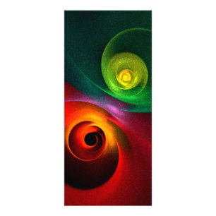 Red Green Yin Yang Modern Abstract Art Pattern #20 Rack Card