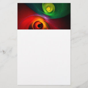 Red Green Yin Yang Modern Abstract Art Pattern #20 Stationery