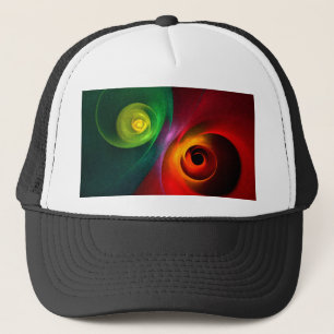 Red Green Yin Yang Modern Abstract Art Pattern #20 Trucker Hat