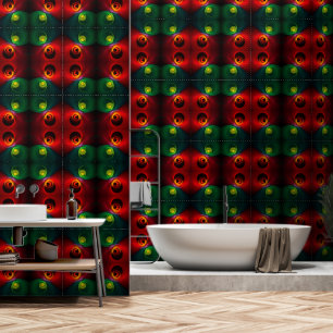 Red Green Yin Yang Modern Abstract Art Pattern #20 Wallpaper