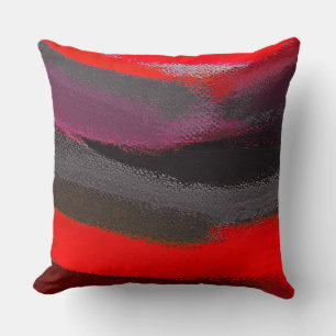 Red Grey Abstract Cushion
