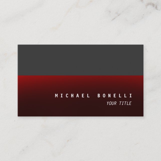 Red Grey Aesthetic Professional Business Card (Front)