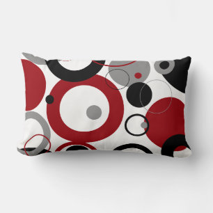 Red, Grey and Black Dots Lumbar Cushion