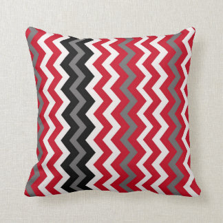 Red,Grey and White Chevron Cushion