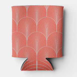 Red-grey art deco, vintage wallpaper. can cooler