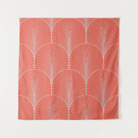 Red-grey art deco, vintage wallpaper.
